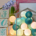 Luna Guirlande Lumineuse | Boules en Coton, Multicolore, Sans Fil 8