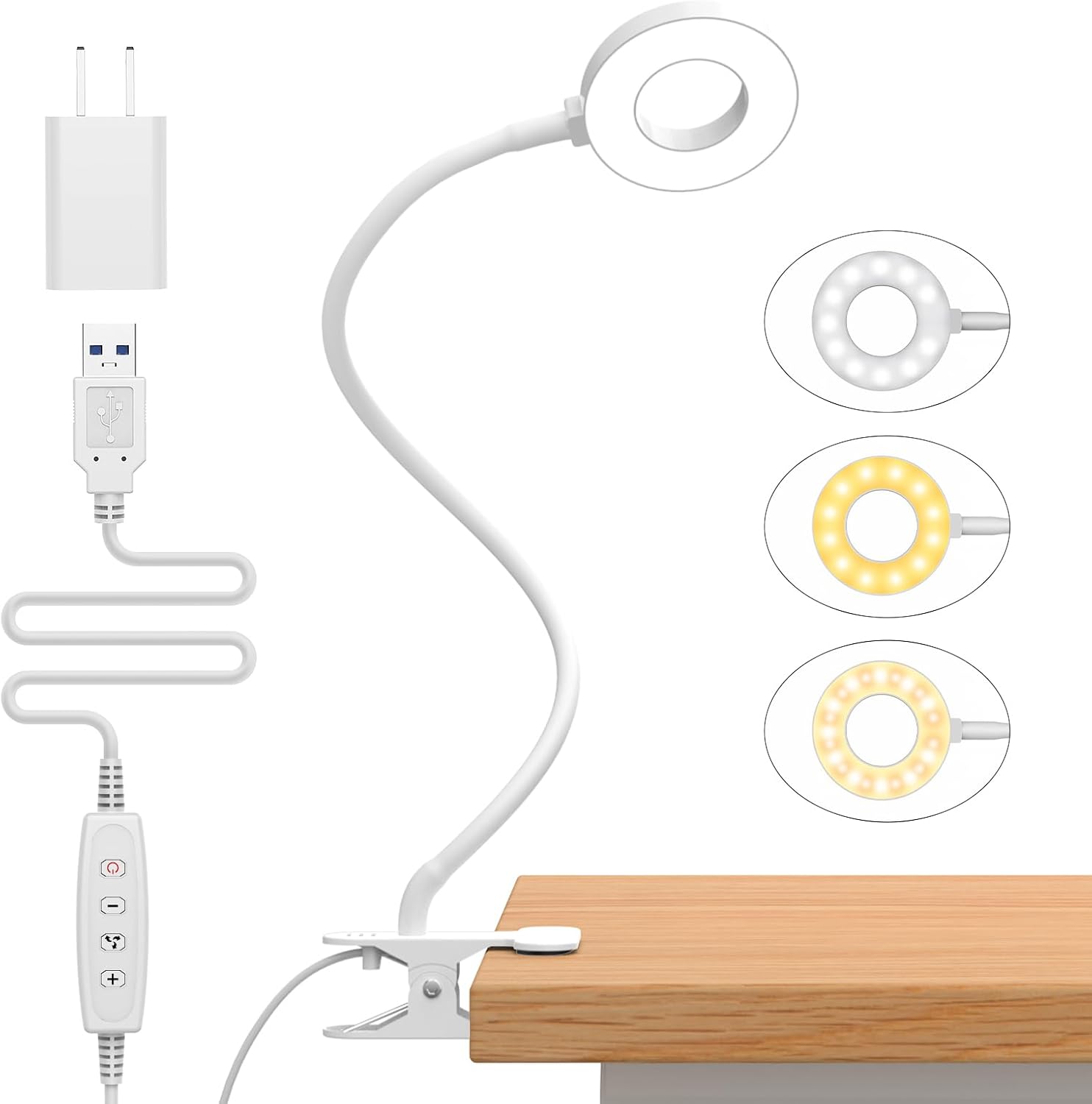 Lysia Lampe de Bureau LED | 3 Modes de Couleur, Bras Flexible en Cygne 10