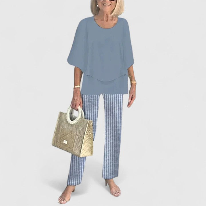 M Women's Casual Pant Sets | Chic Printed Top and Trousers 3