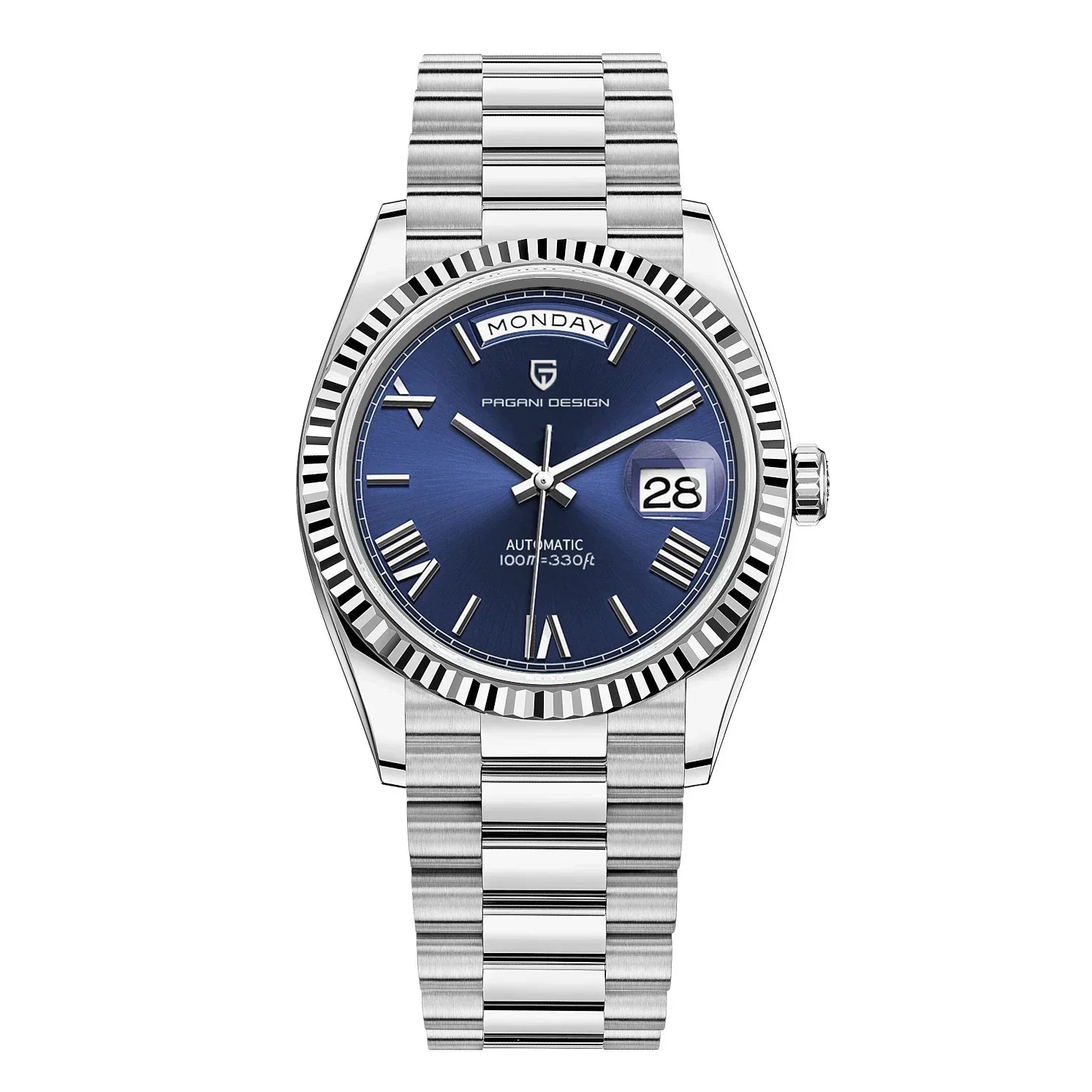 Maro Montre Automatique Homme | Acier Inoxydable, Calendrier 10