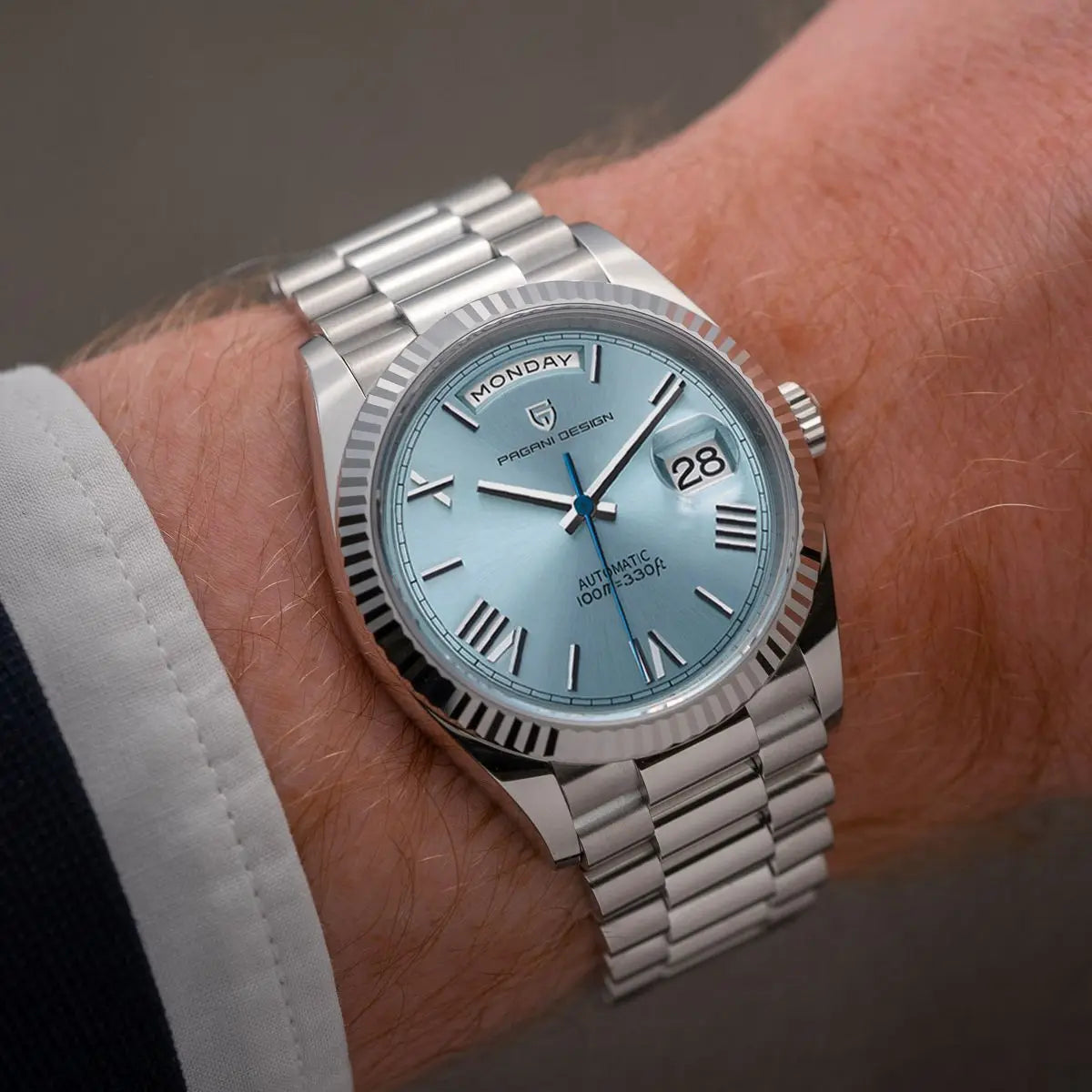Maro Montre Automatique Homme | Acier Inoxydable, Calendrier 2