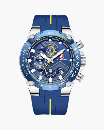 Maxime Montre Chronographe Homme | Bracelet Silicone Bleu Multifonction 0