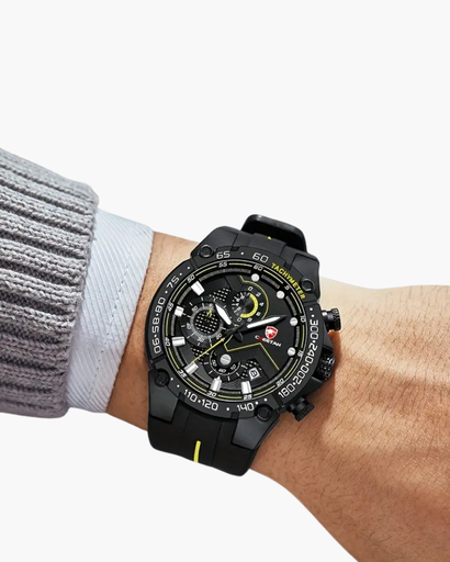 Maxime Montre Chronographe Homme | Bracelet Silicone Bleu Multifonction 4