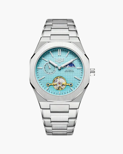 Maxime Montre Homme Automatique | Cadran Squelette Ajouré, Bracelet Intégré 0