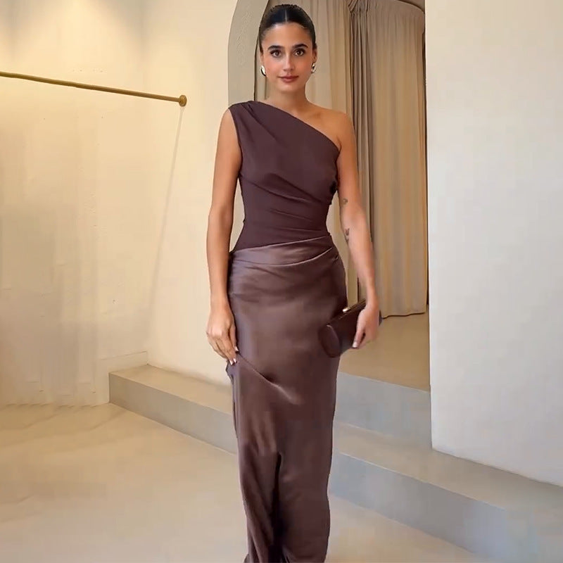 Maya Women's Maxi Dress | Elegant One-Shoulder Design for Formal Events 0