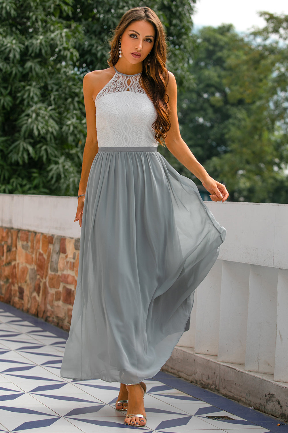Mia Women's Maxi Dress | Elegant Halter Neckline 0