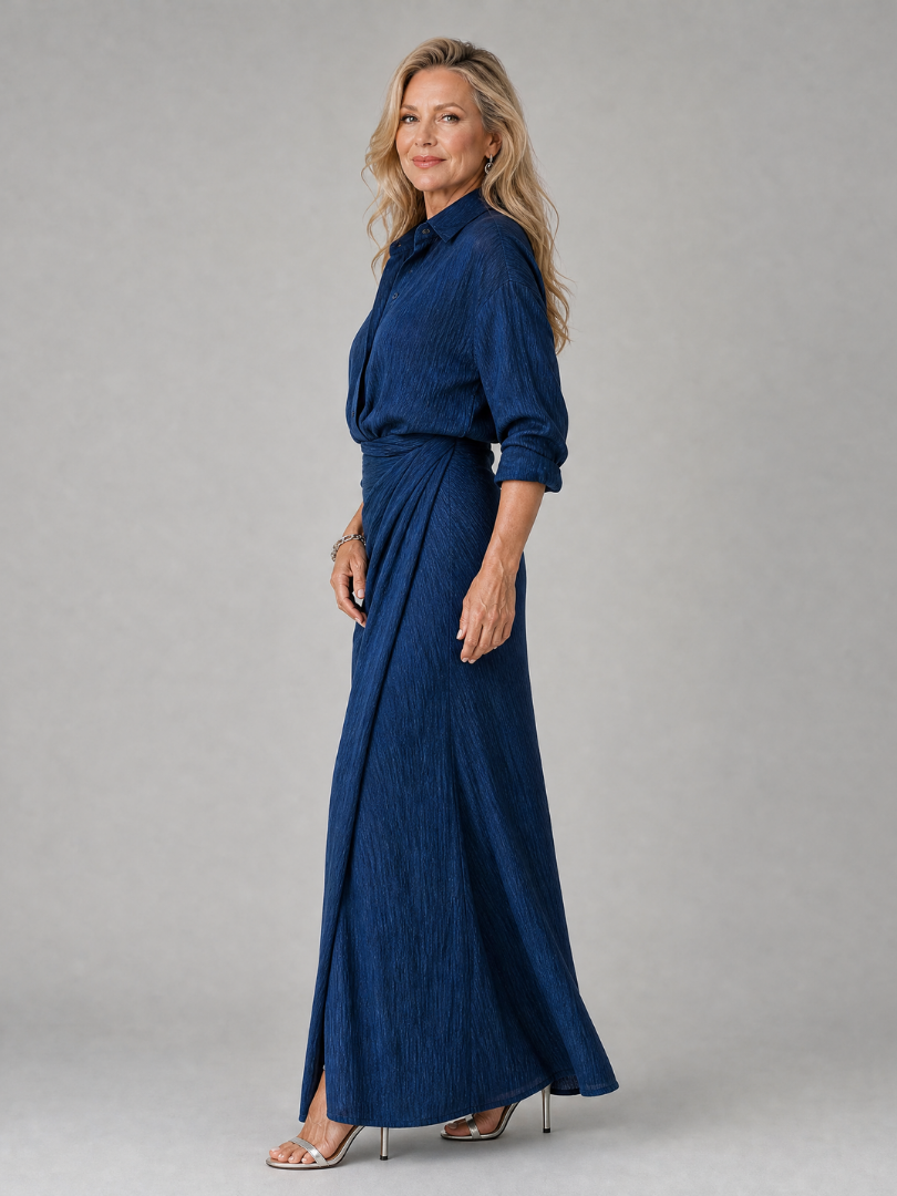 Mira Women's Maxi Dress | Lightweight Fabric, Elegant Wrap Front 2