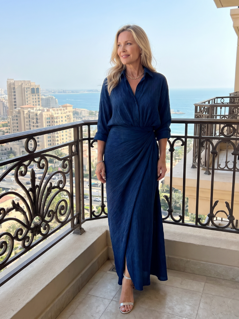 Mira Women's Maxi Dress | Lightweight Fabric, Elegant Wrap Front 3