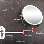 Miroir LumiAura | Miroir de Maquillage Lumineux avec Grossissement 3x et Éclairage Réglable 6