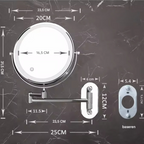 Miroir LumiAura | Miroir de Maquillage Lumineux avec Grossissement 3x et Éclairage Réglable 7