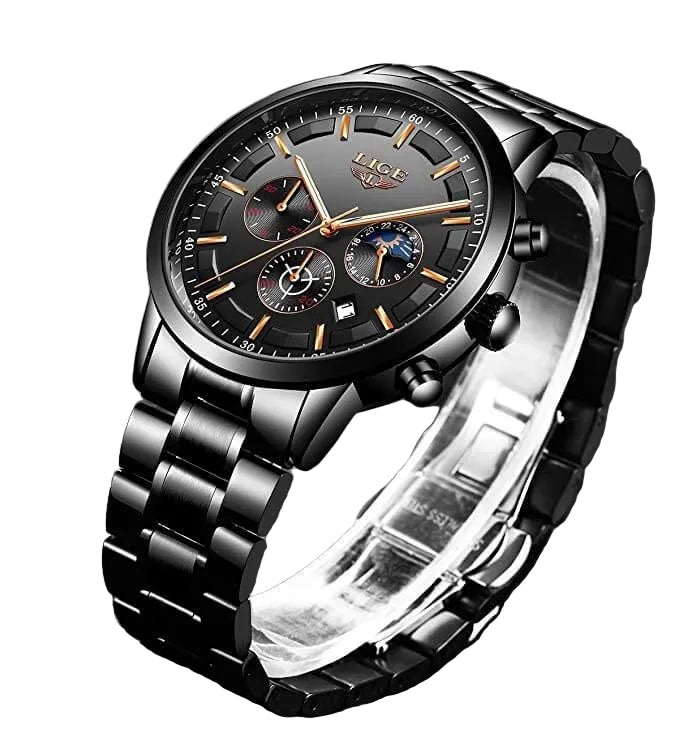 Mirox Montre Militaire | Acier Noir, Étanche 30m 0