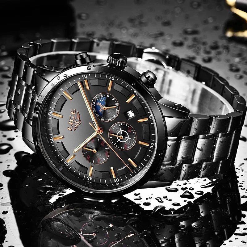 Mirox Montre Militaire | Acier Noir, Étanche 30m 4