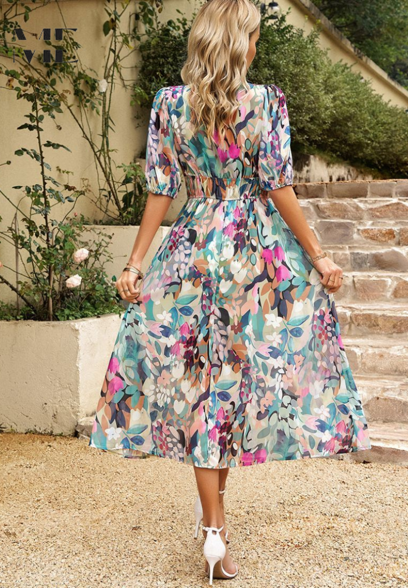 Monica Women's Dress | Lightweight Floral Design, Elegant Summer Style 2