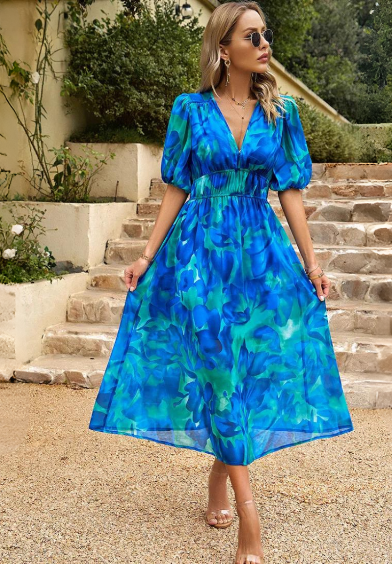 Monica Women's Dress | Lightweight Floral Design, Elegant Summer Style 5
