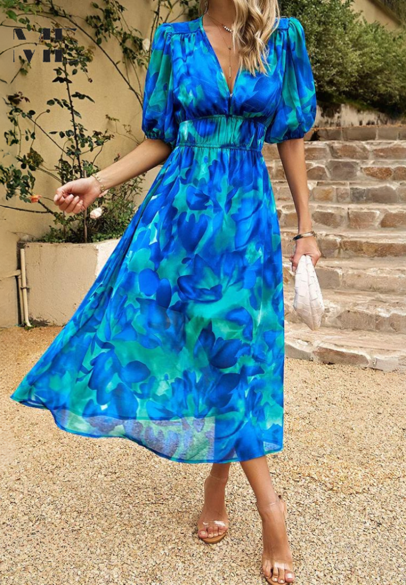 Monica Women's Dress | Lightweight Floral Design, Elegant Summer Style 8