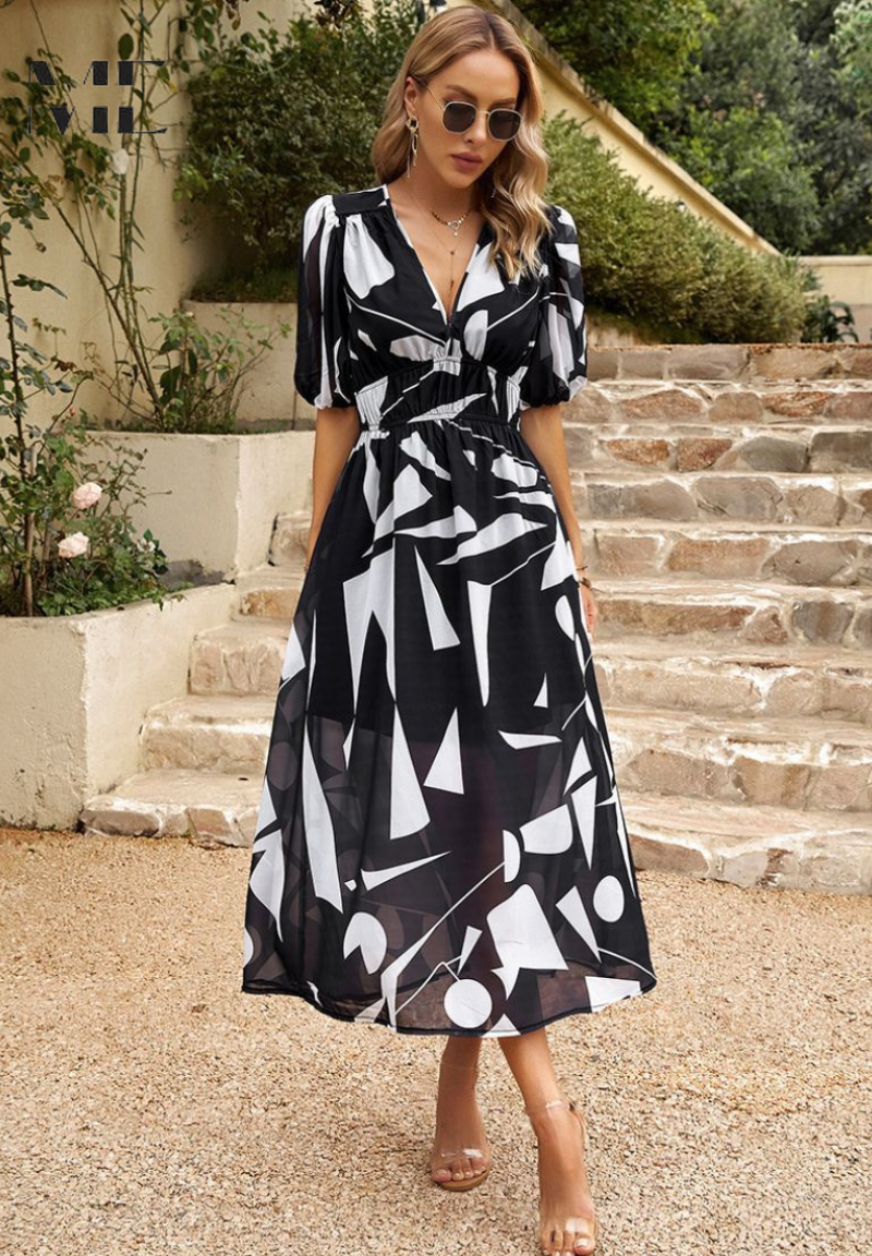 Monica Women's Dress | Lightweight Floral Design, Elegant Summer Style 9