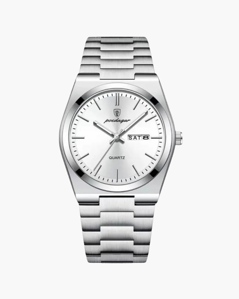 Montre Homme Alexis | Acier Inoxydable, Cadran Noir ou Blanc Argenté 3