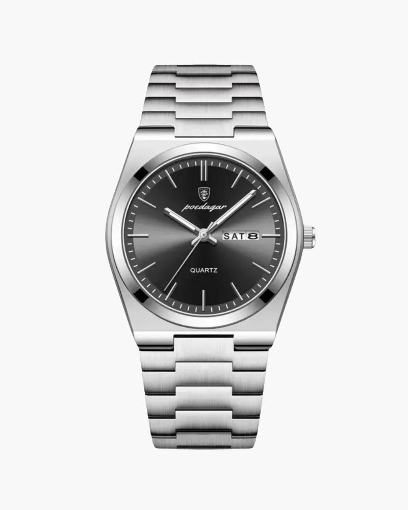 Montre Homme Alexis | Acier Inoxydable, Cadran Noir ou Blanc Argenté 4