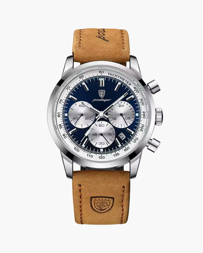 Montre Homme Chronographe | Cuir Véritable, Style Classique 0