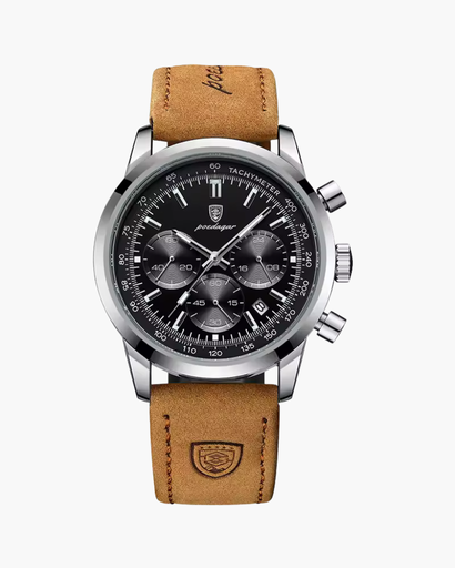 Montre Homme Chronographe | Cuir Véritable, Style Classique 1