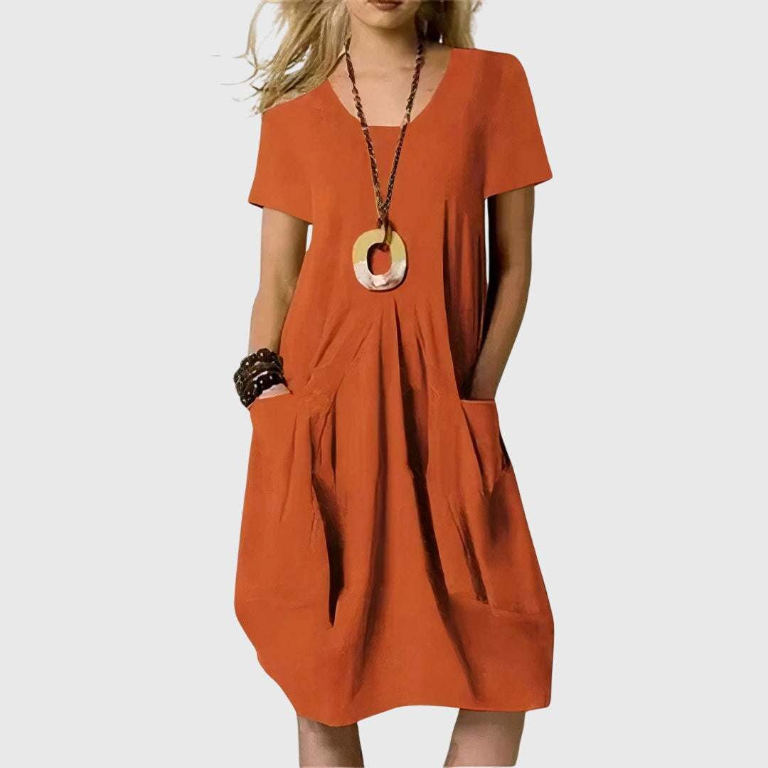 Naomi Women's Casual Dress | A-Line Design with Pockets 0