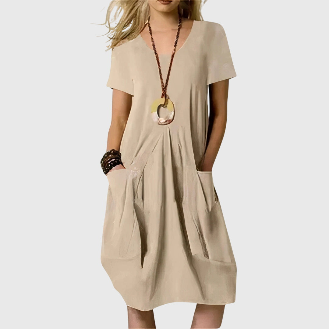 Naomi Women's Casual Dress | A-Line Design with Pockets 3