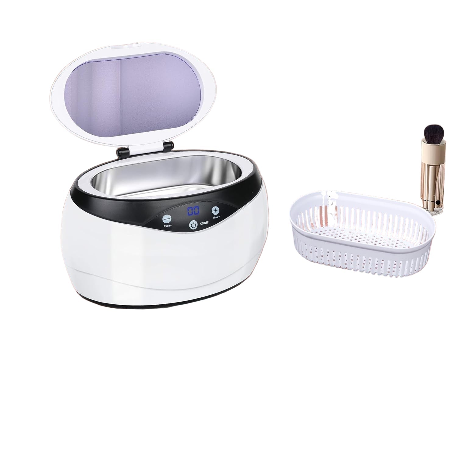 Nettoyeur À Bijoux Ultrasons | 650 ml, Couvercle Transparent, Avec Support Montre 1