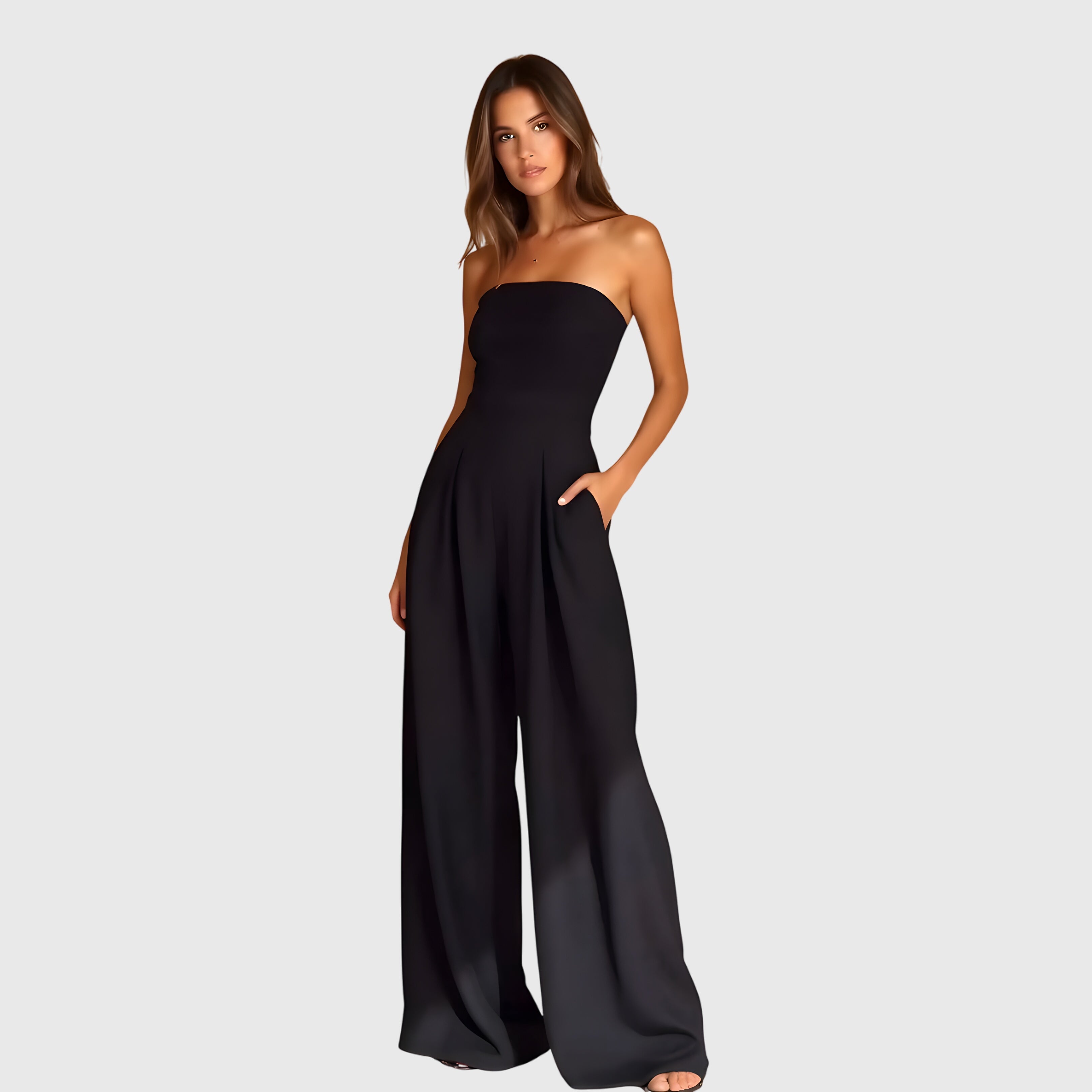 Nora Women's Jumpsuit | Elegant Strapless Design 1