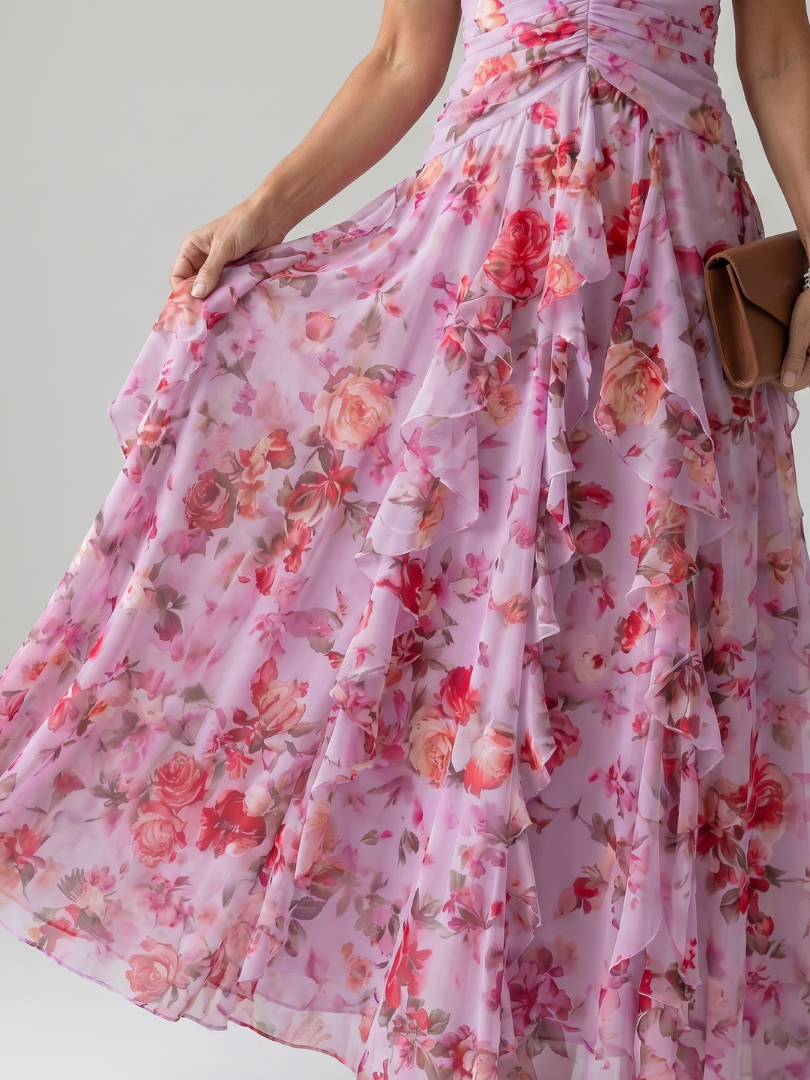 Nori Women's Maxi Dress | Lightweight Floral Design, Sleeveless Halter Neckline 2