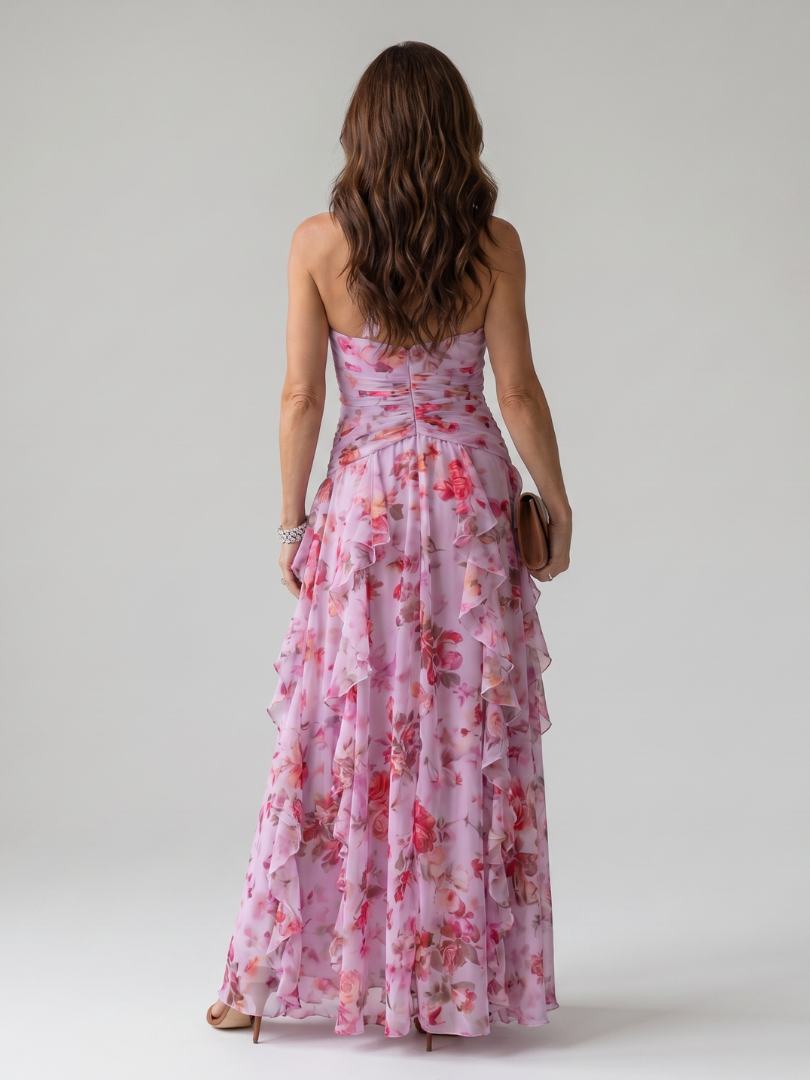 Nori Women's Maxi Dress | Lightweight Floral Design, Sleeveless Halter Neckline 3