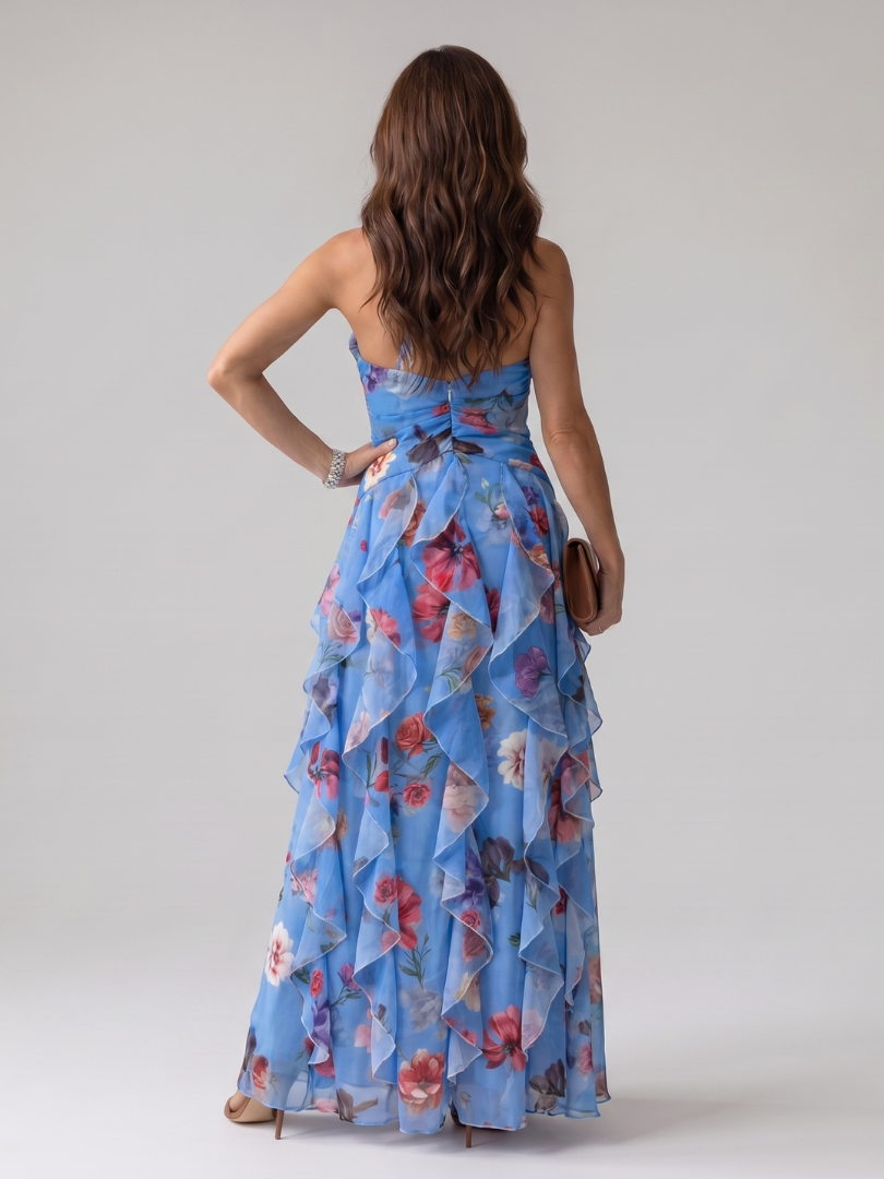 Nori Women's Maxi Dress | Lightweight Floral Design, Sleeveless Halter Neckline 5