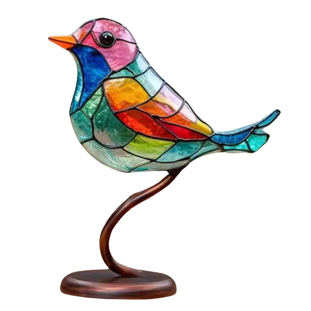 Oiseaux Colorés Sculpture Décorative | Artisans, Élégante et Vibrante 0