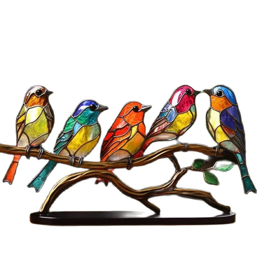 Oiseaux Colorés Sculpture Décorative | Artisans, Élégante et Vibrante 4
