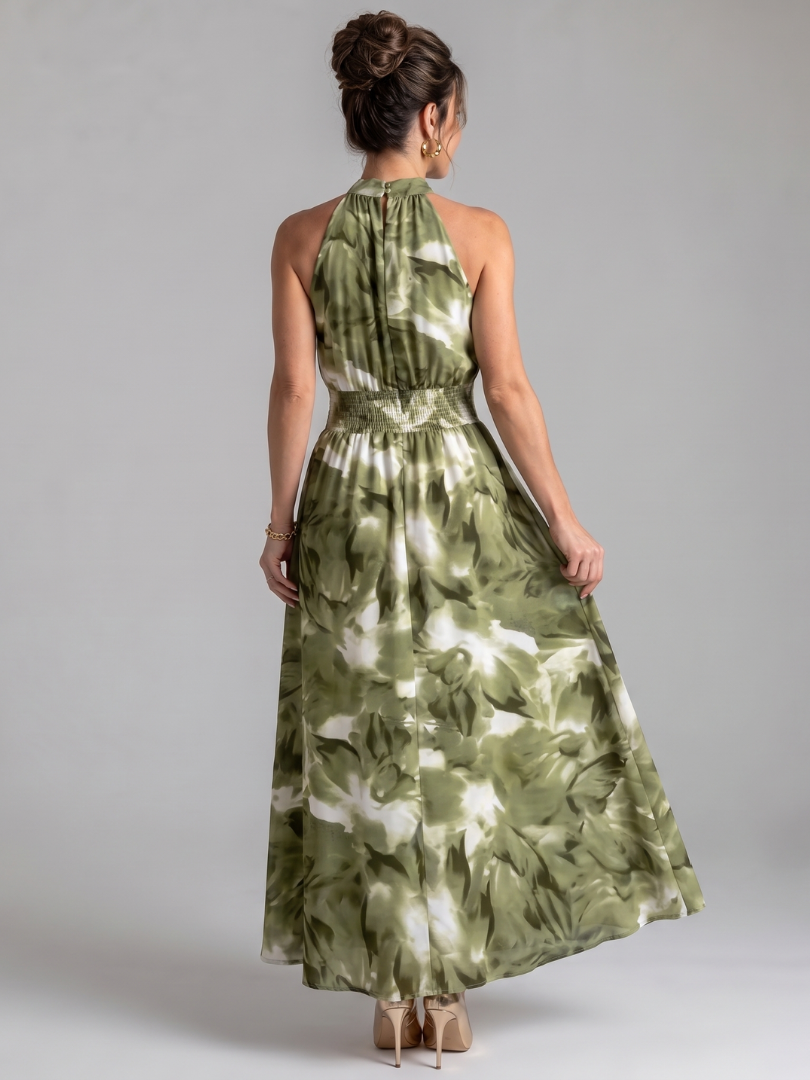 Olivia Women's Midi Dress | Lightweight Fabric, Abstract Print 3