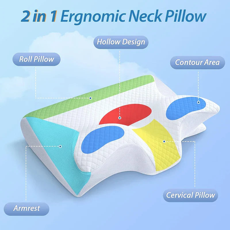 Olivier Oreiller Ergonomique Cervical | Mousse à Mémoire 2 en 1, Soutien Optimal 3
