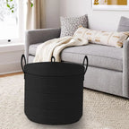 Panier de Rangement Selwyn | Corde de Coton Noir avec Couvercle, Grand Format 4