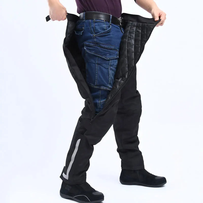 Pantalon Moto Homme | Tissu Oxford, Coupe-Vent, Protections Amovibles 1