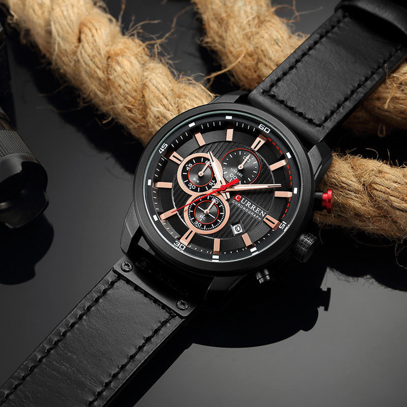 Philippe Montre Chronographe Homme | Bracelet Simili Cuir, 47 mm 3