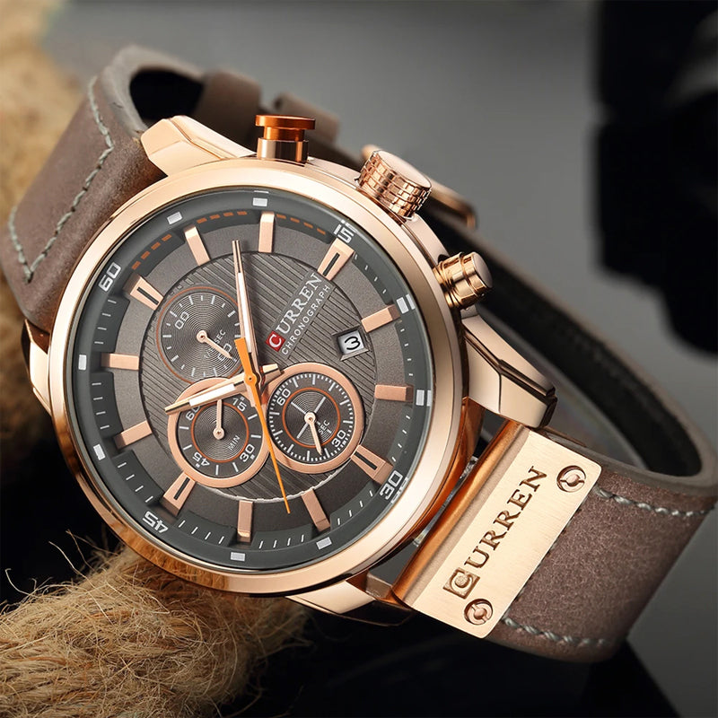 Philippe Montre Chronographe Homme | Bracelet Simili Cuir, 47 mm 4