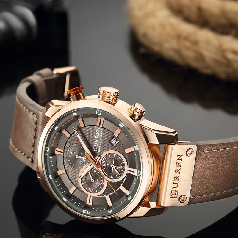 Philippe Montre Chronographe Homme | Bracelet Simili Cuir, 47 mm 5