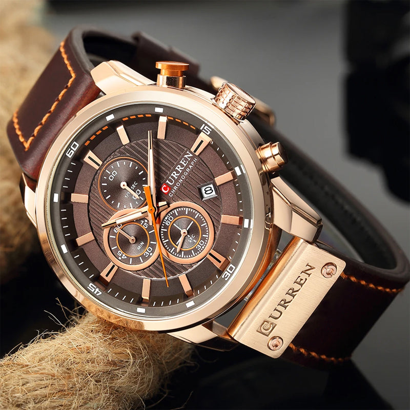 Philippe Montre Chronographe Homme | Bracelet Simili Cuir, 47 mm 6