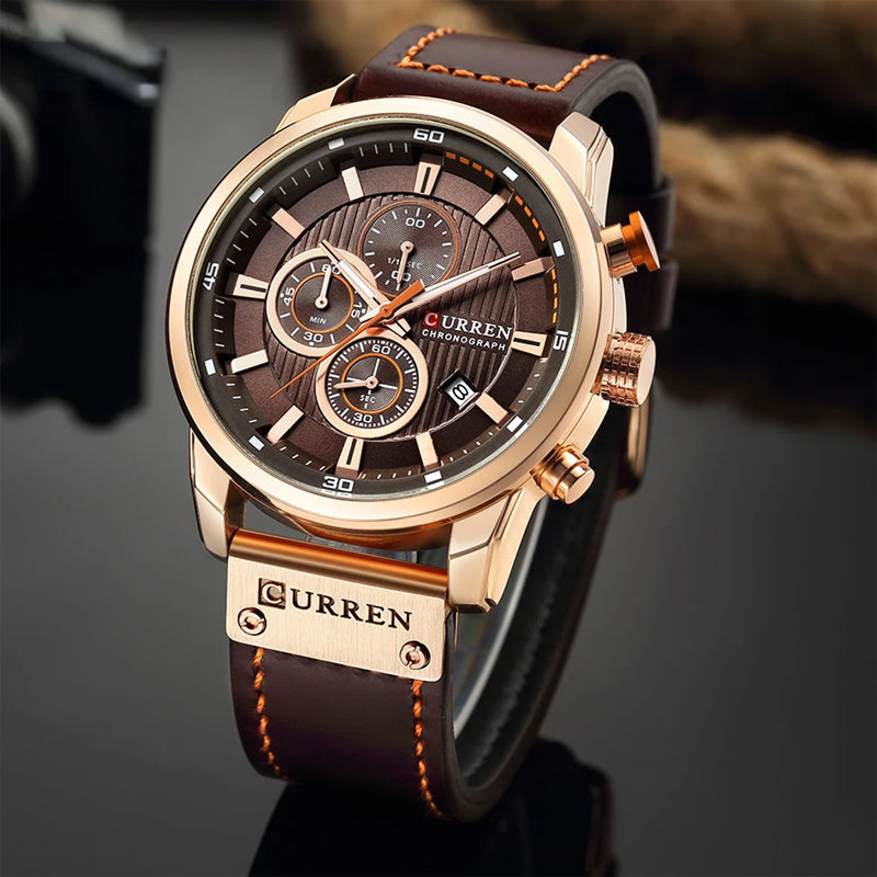 Philippe Montre Chronographe Homme | Bracelet Simili Cuir, 47 mm 7
