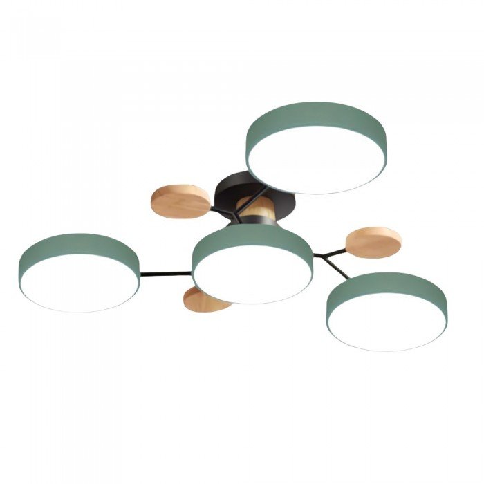 Plafonnier LED Néo | Design Scandinave Métal Bois Acrylique, Luminaire Épuré pour Salon 0