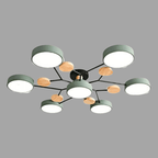 Plafonnier LED Néo | Design Scandinave Métal Bois Acrylique, Luminaire Épuré pour Salon 1