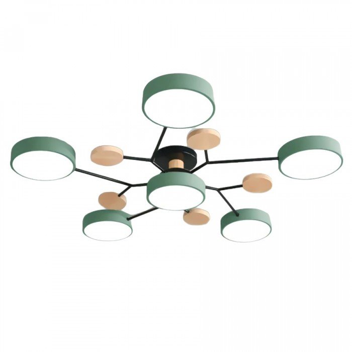 Plafonnier LED Néo | Design Scandinave Métal Bois Acrylique, Luminaire Épuré pour Salon 10