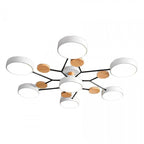 Plafonnier LED Néo | Design Scandinave Métal Bois Acrylique, Luminaire Épuré pour Salon 12