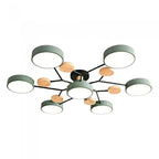 Plafonnier LED Néo | Design Scandinave Métal Bois Acrylique, Luminaire Épuré pour Salon 13