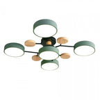 Plafonnier LED Néo | Design Scandinave Métal Bois Acrylique, Luminaire Épuré pour Salon 15