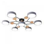 Plafonnier LED Néo | Design Scandinave Métal Bois Acrylique, Luminaire Épuré pour Salon 17