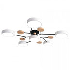 Plafonnier LED Néo | Design Scandinave Métal Bois Acrylique, Luminaire Épuré pour Salon 18